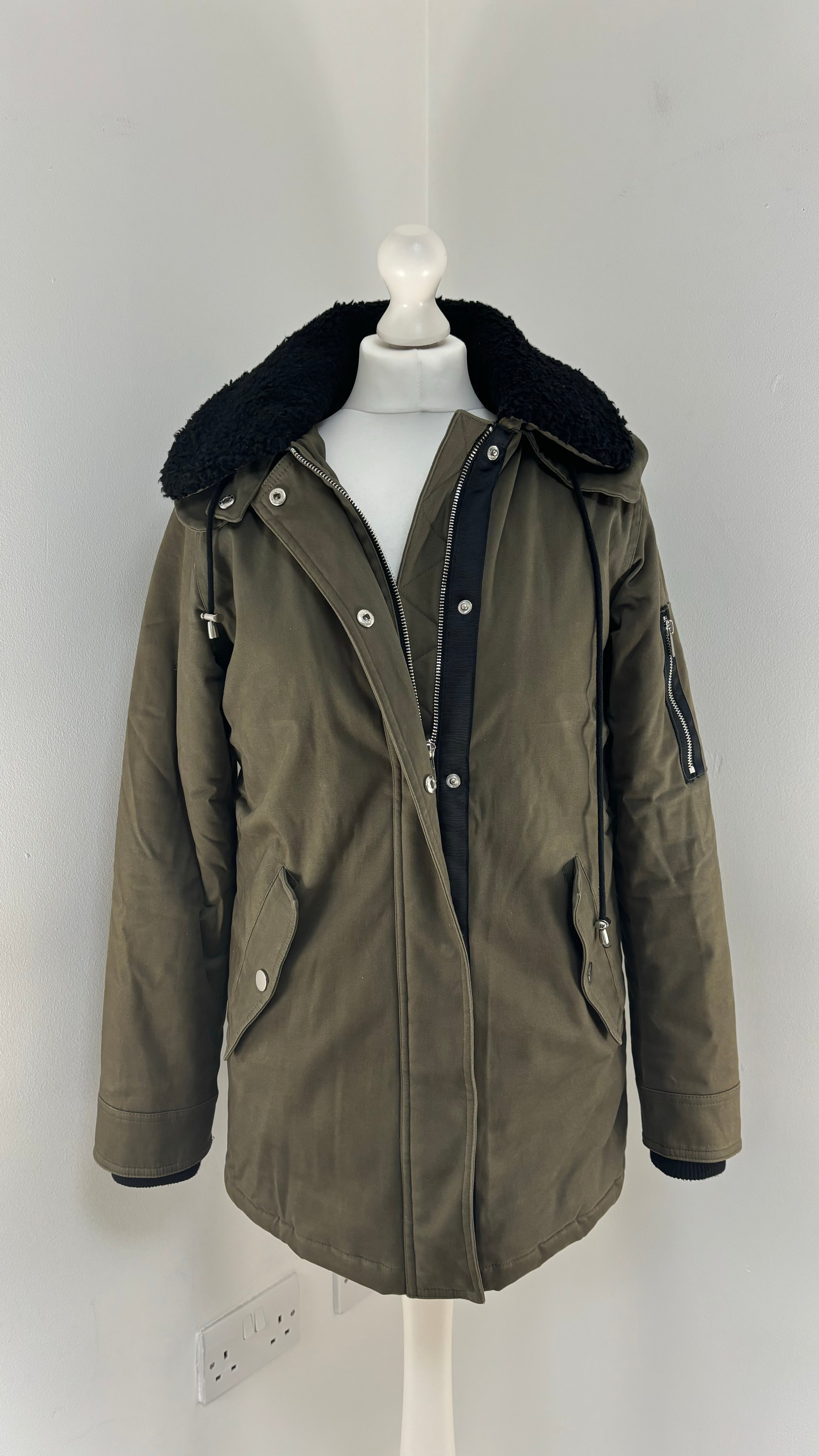 MAJE khaki parka - 8 UK