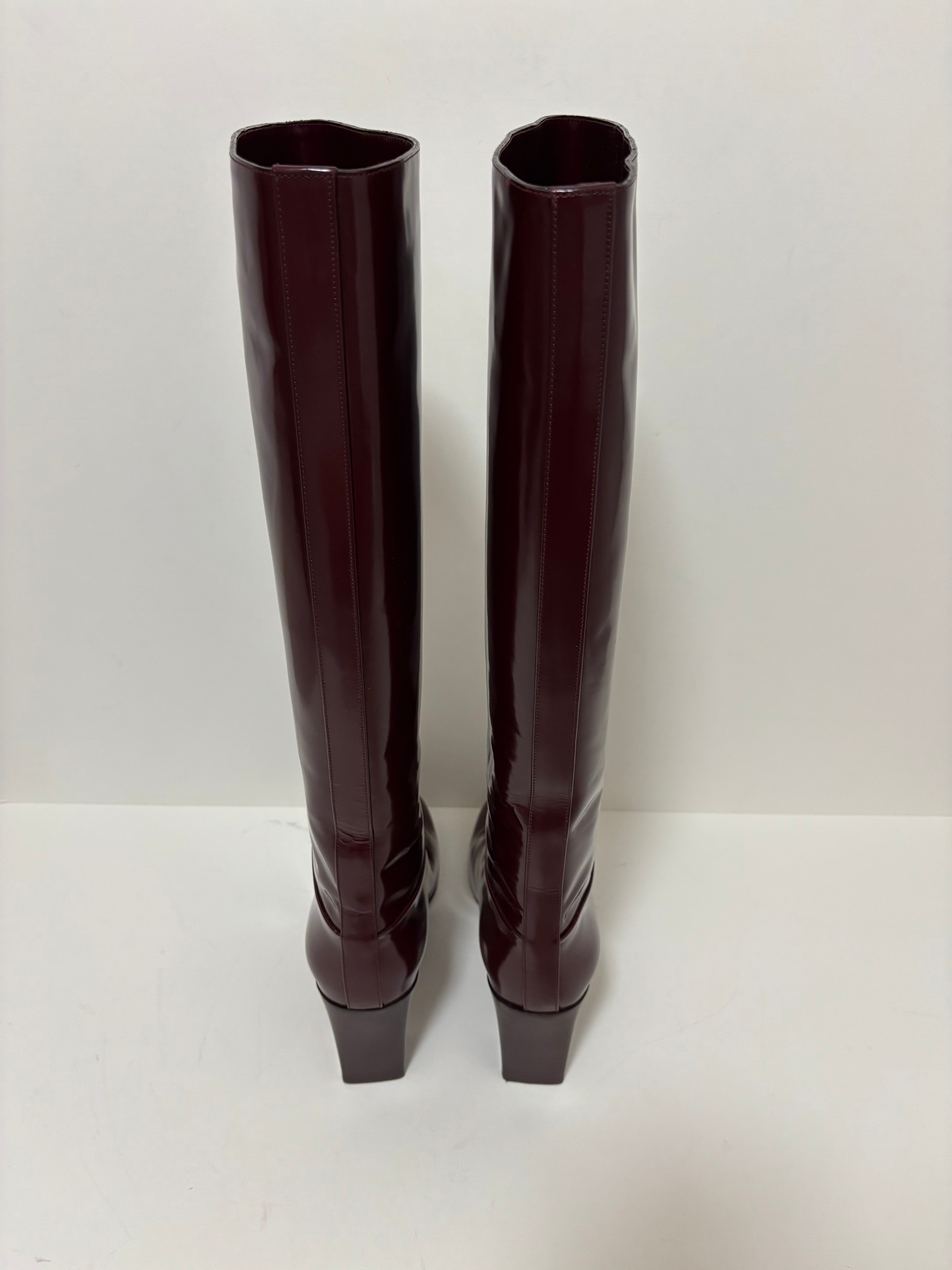Chloé Burgundy Over-the-Knee Boots - 8.5 UK