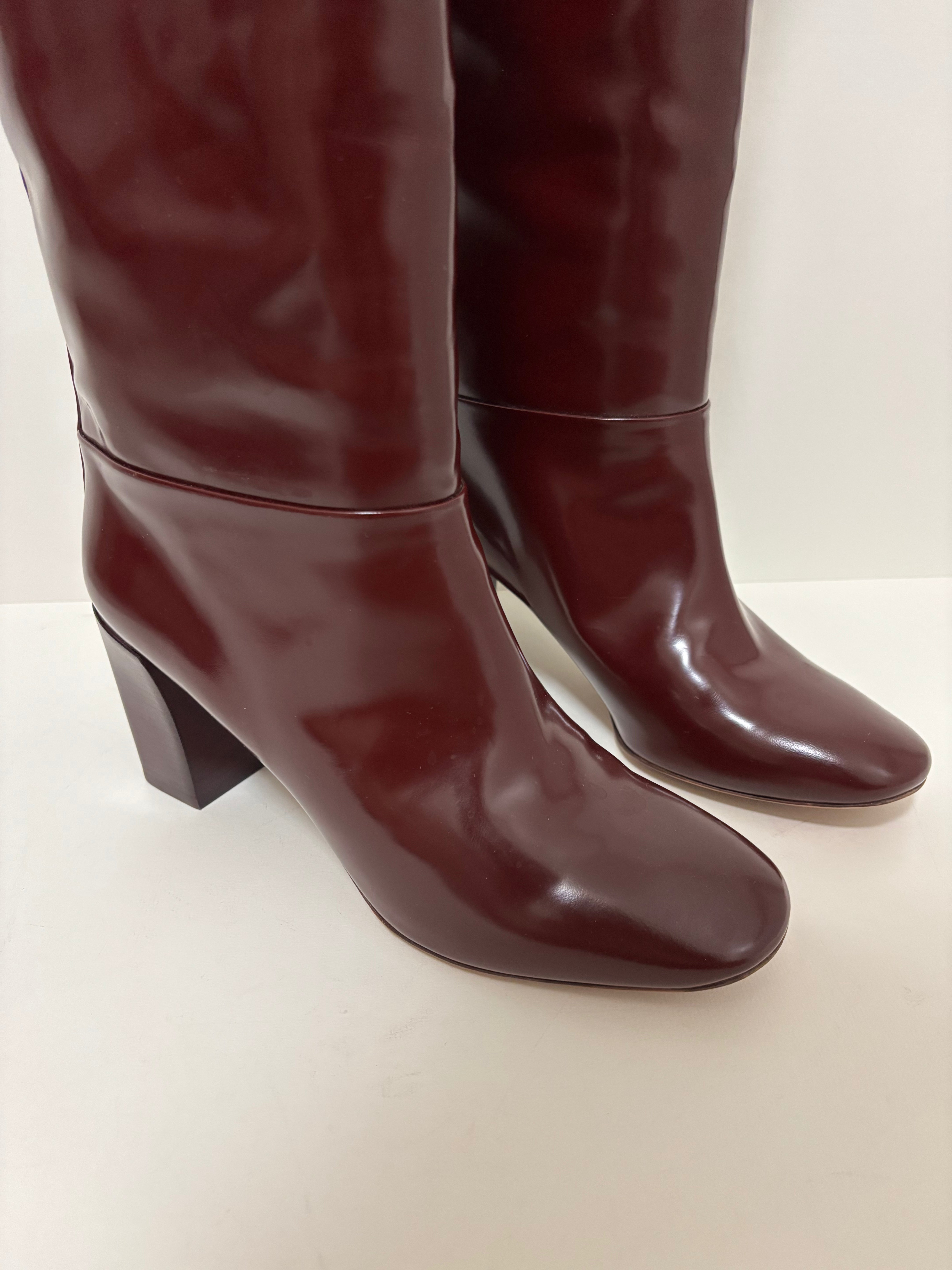 Chloé Burgundy Over-the-Knee Boots - 8.5 UK