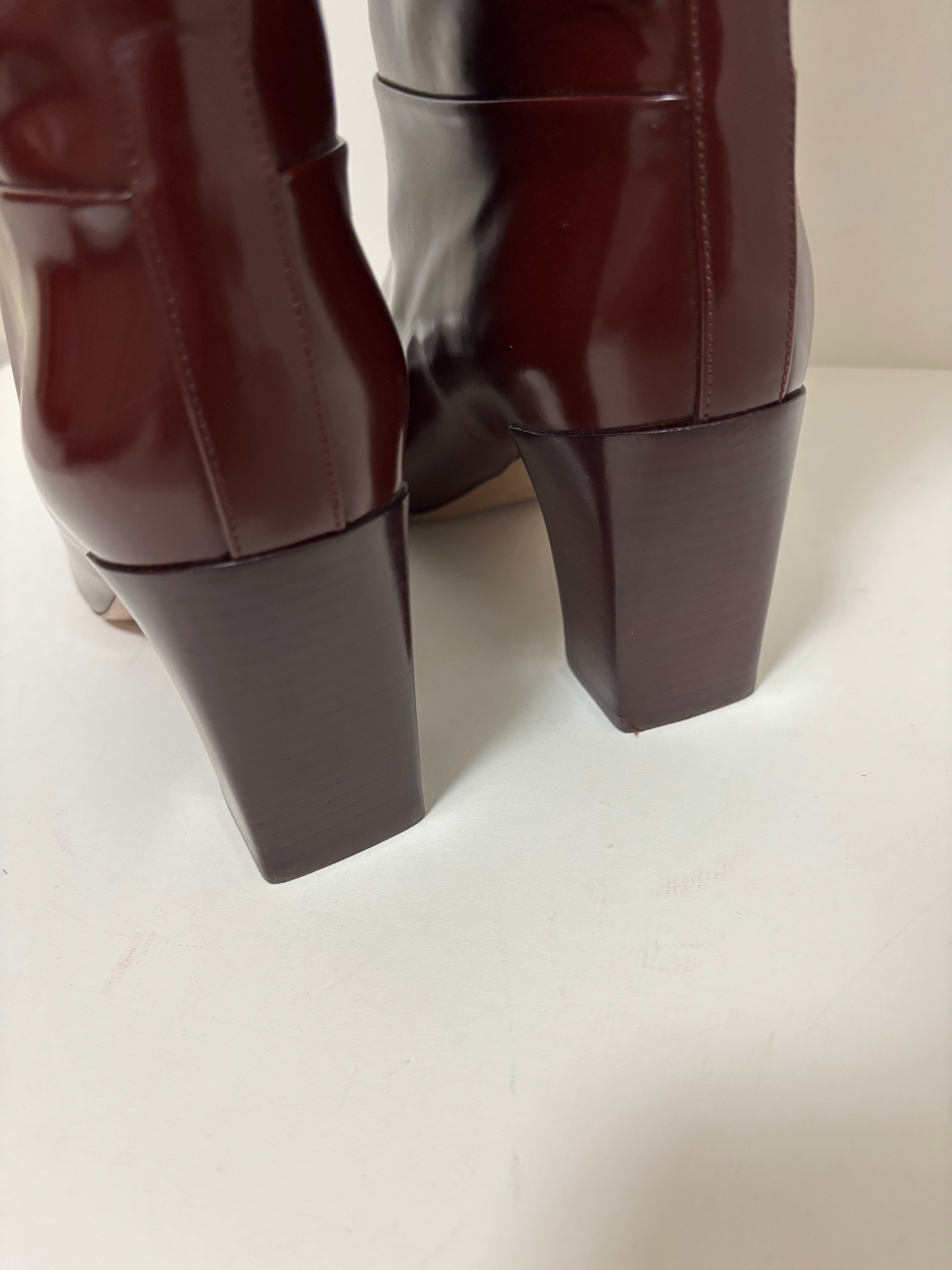 Chloé Burgundy Over-the-Knee Boots - 8.5 UK