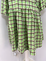 Load image into Gallery viewer, Ganni green check wrap mini dress - S/M
