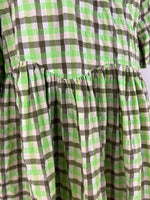 Load image into Gallery viewer, Ganni green check wrap mini dress - S/M
