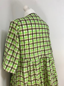 Ganni green check wrap mini dress - S/M