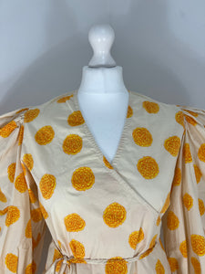 Rhode Resort yellow wrap top - M