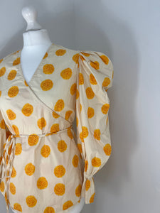 Rhode Resort yellow wrap top - M