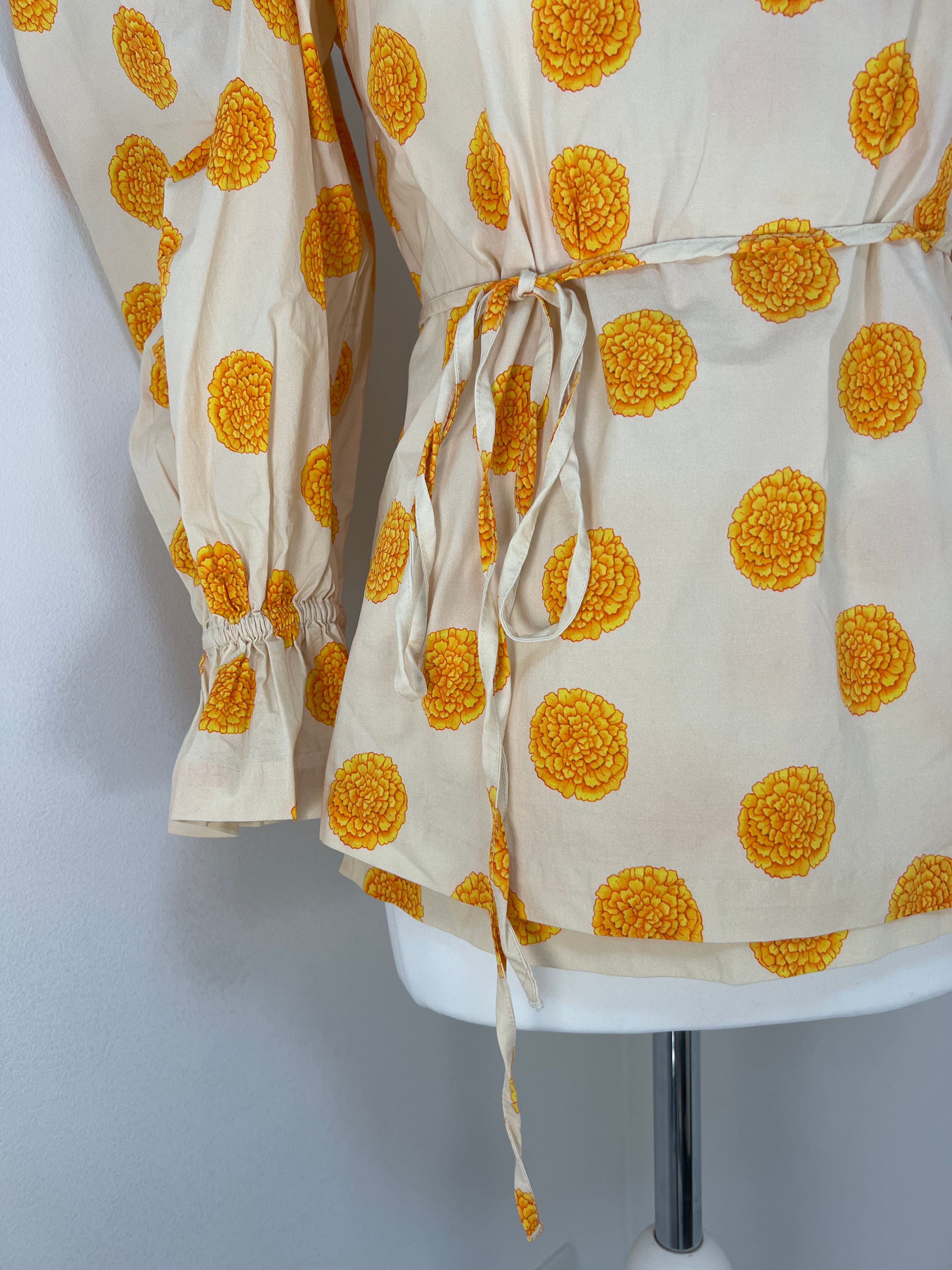 Rhode Resort yellow wrap top - M