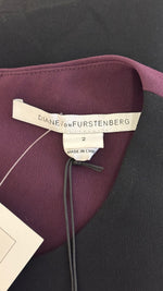 Load image into Gallery viewer, Diane Von Furstenberg black/burgundy dress - 6 UK
