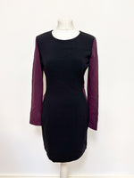 Load image into Gallery viewer, Diane Von Furstenberg black/burgundy dress - 6 UK
