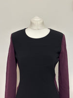 Load image into Gallery viewer, Diane Von Furstenberg black/burgundy dress - 6 UK
