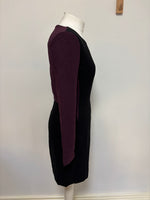 Load image into Gallery viewer, Diane Von Furstenberg black/burgundy dress - 6 UK
