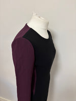 Load image into Gallery viewer, Diane Von Furstenberg black/burgundy dress - 10 UK
