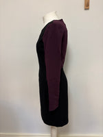 Load image into Gallery viewer, Diane Von Furstenberg black/burgundy dress - 10 UK
