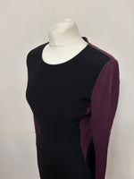 Load image into Gallery viewer, Diane Von Furstenberg black/burgundy dress - 6 UK
