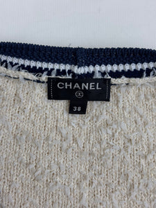 Chanel cream and navy cardigan - 10 UK