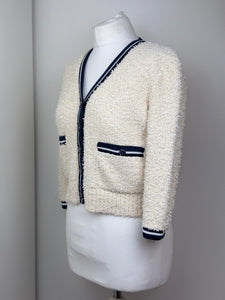 Chanel cream and navy cardigan - 10 UK