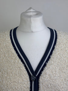 Chanel cream and navy cardigan - 10 UK