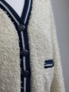 Chanel cream and navy cardigan - 10 UK