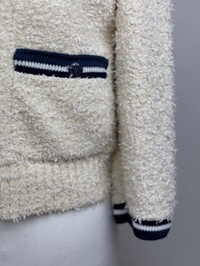 Chanel cream and navy cardigan - 10 UK