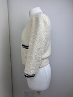 Load image into Gallery viewer, Chanel cream and navy cardigan - 10 UK
