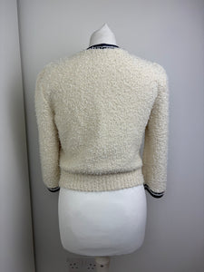 Chanel cream and navy cardigan - 10 UK