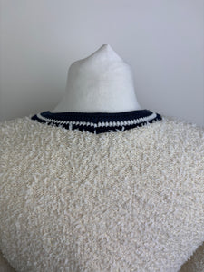 Chanel cream and navy cardigan - 10 UK