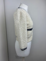 Load image into Gallery viewer, Chanel cream and navy cardigan - 10 UK
