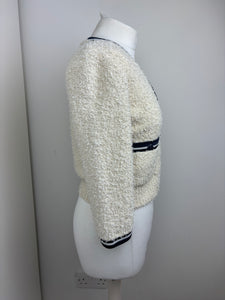 Chanel cream and navy cardigan - 10 UK