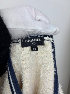 Chanel cream and navy cardigan - 10 UK