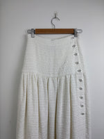 Load image into Gallery viewer, Chanel off white tweed skirt - 10 UK
