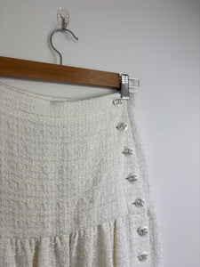 Chanel off white tweed skirt - 10 UK