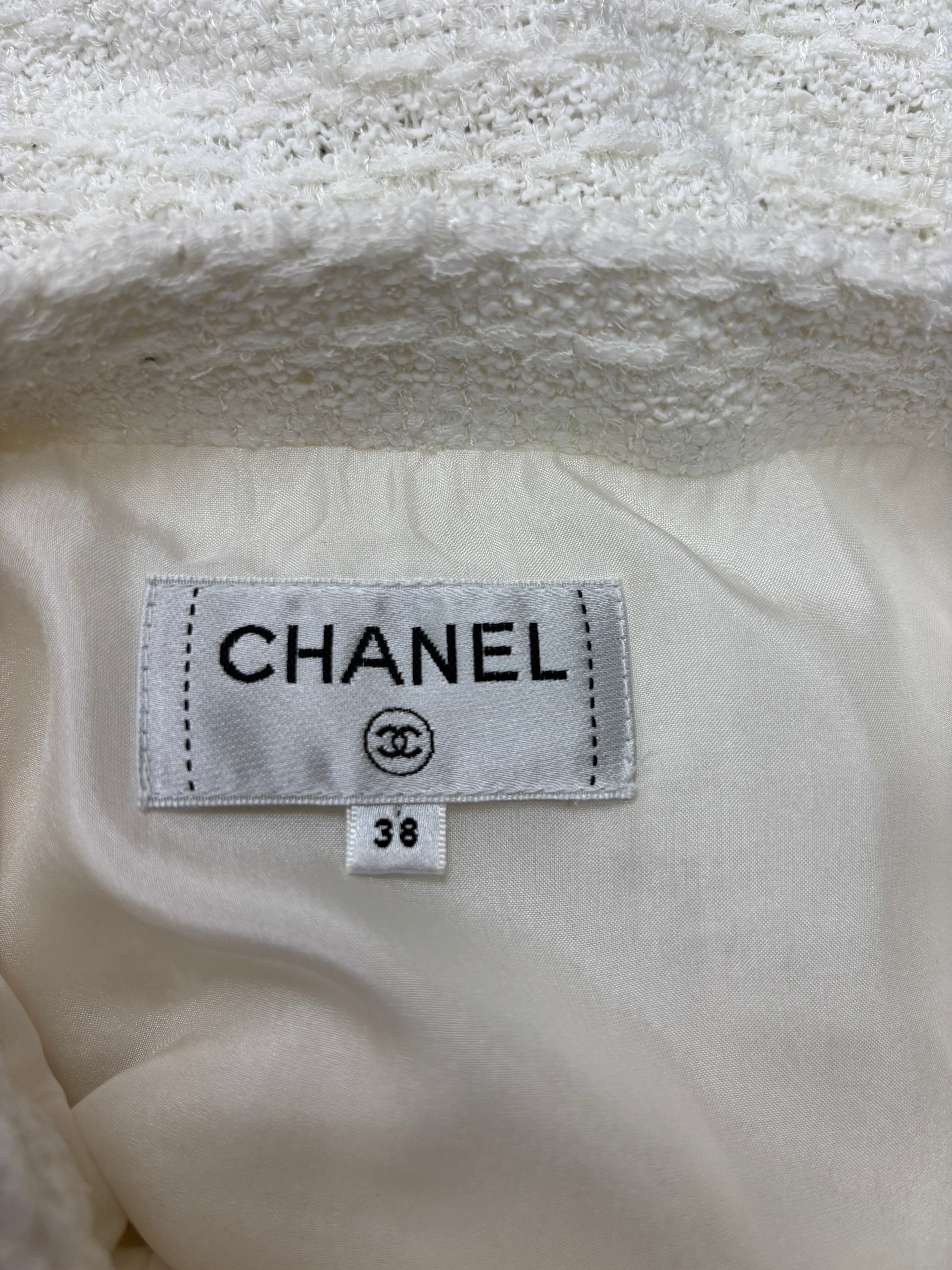 Chanel off white tweed skirt - 10 UK