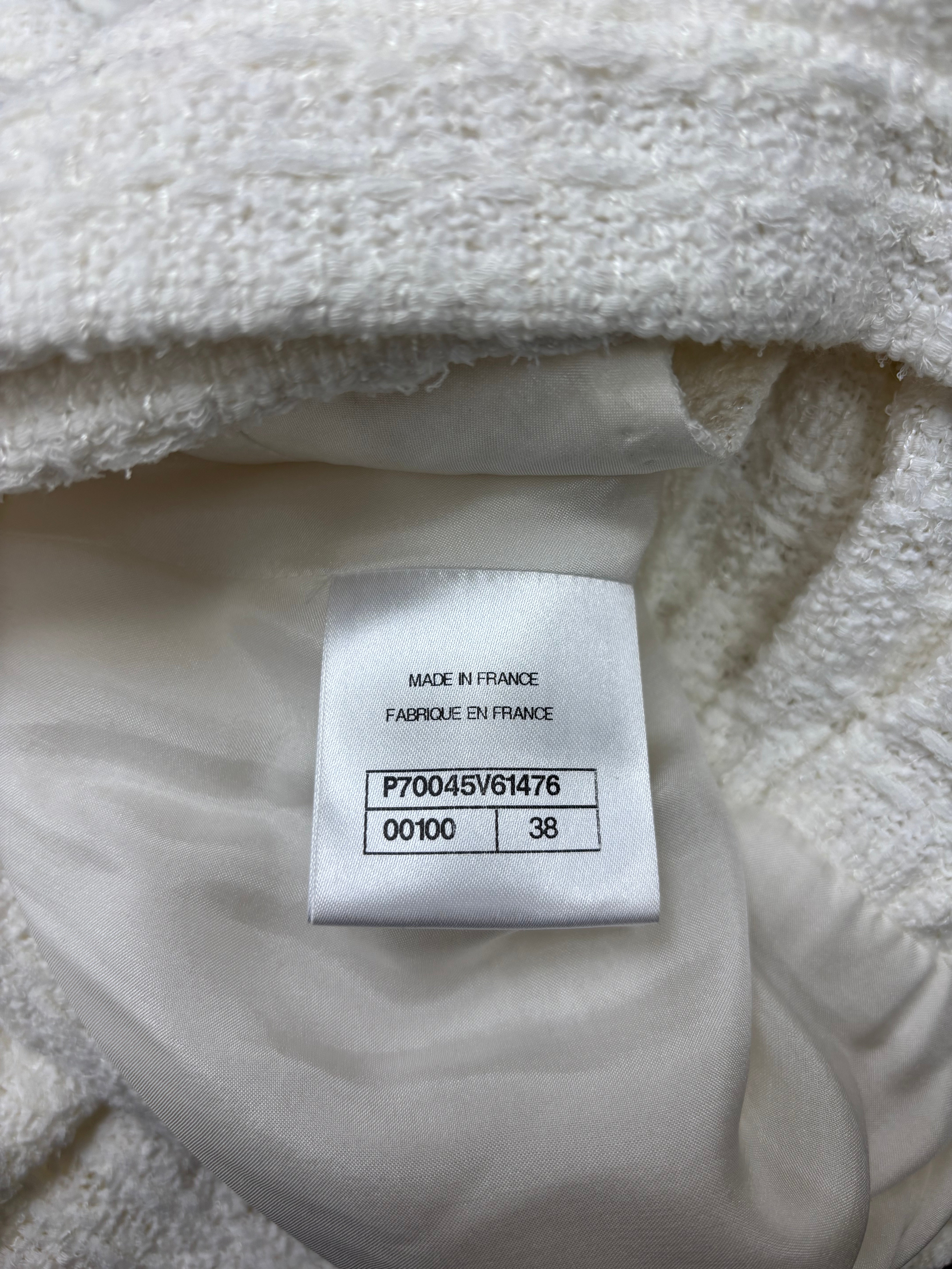 Chanel off white tweed skirt - 10 UK