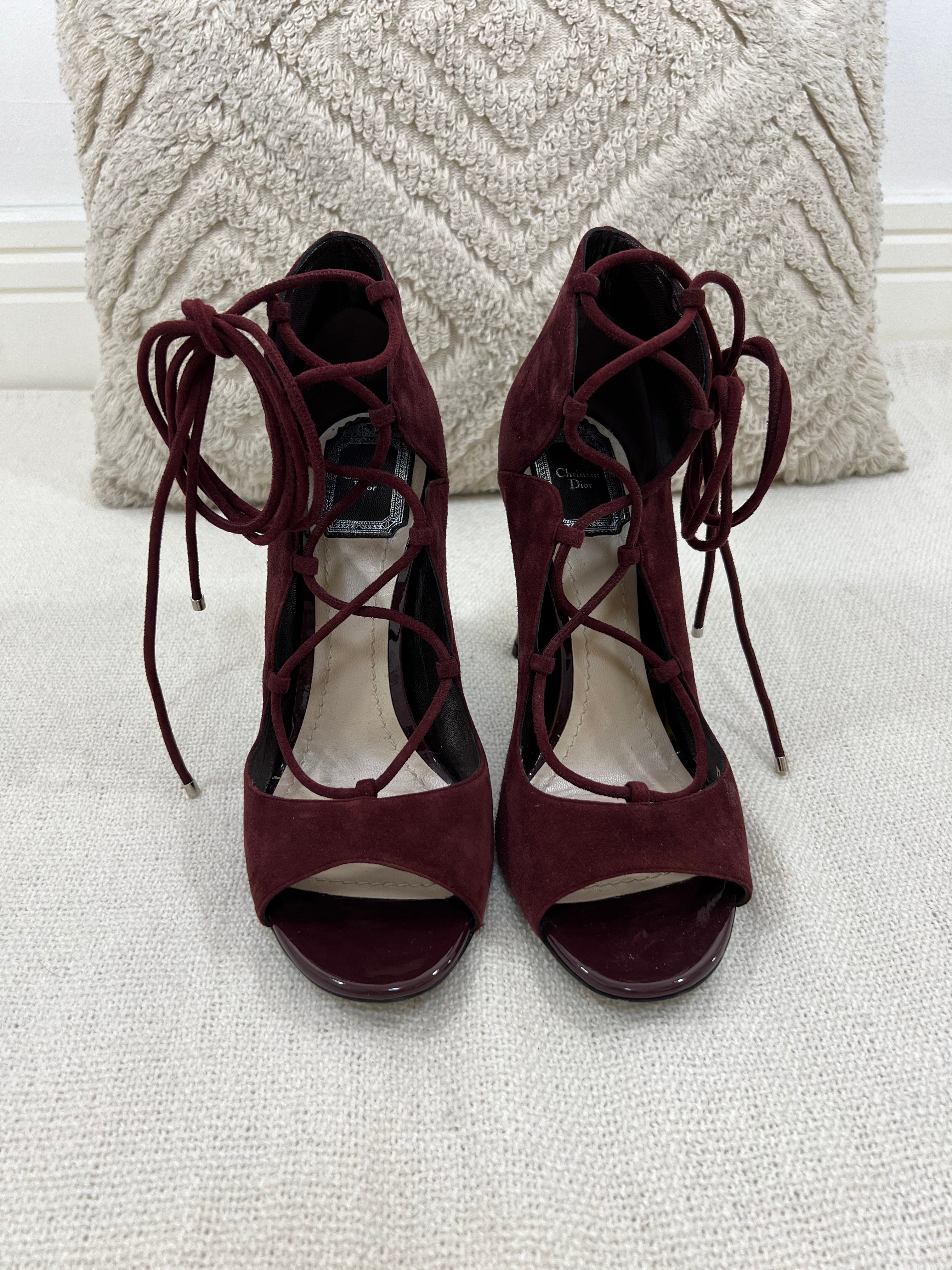 Dior marsala suede heels 5 UK FriendshopLondon