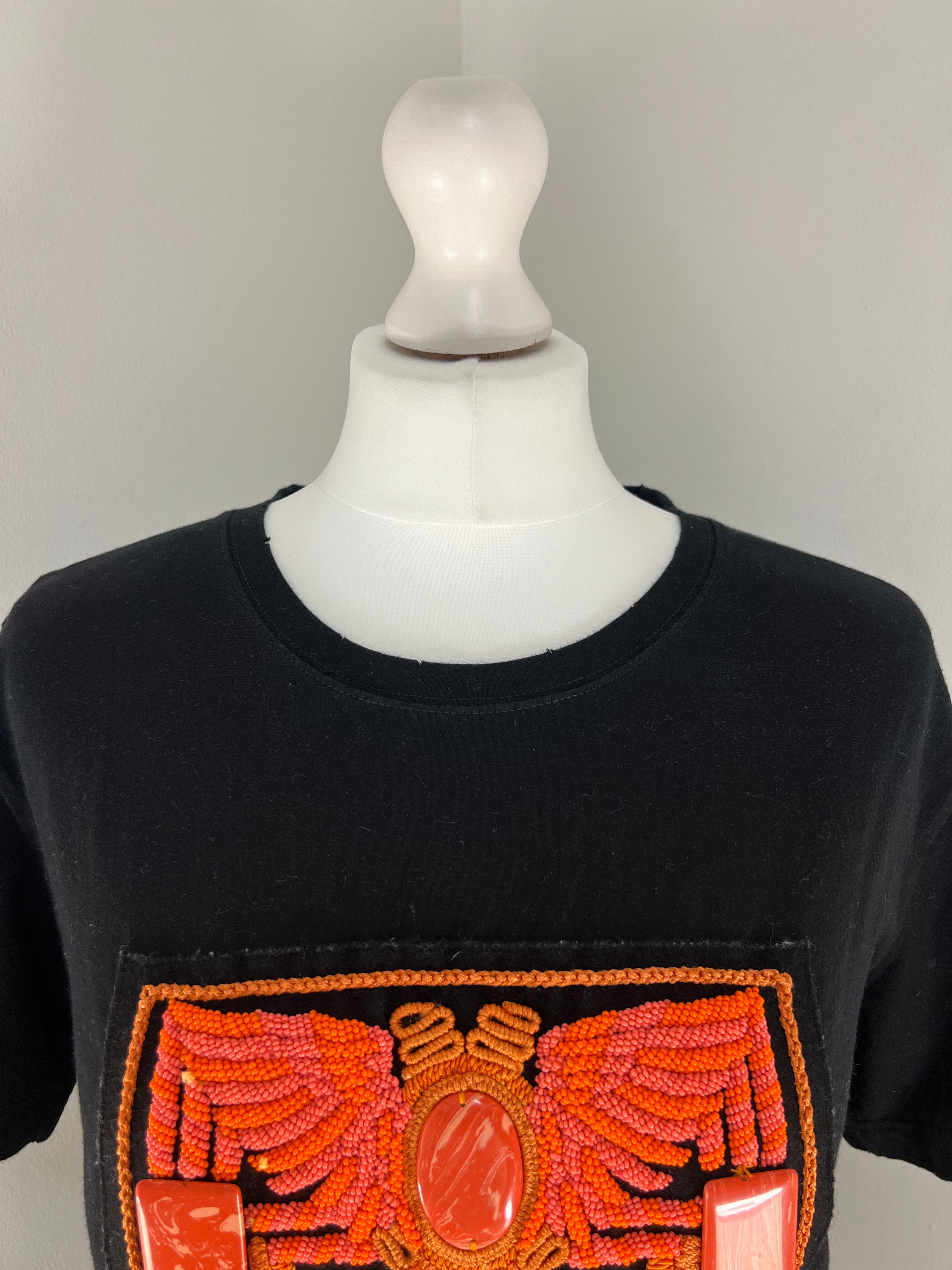 Balmain black/orange t-shirt - S