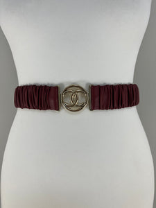 Chanel red leather belt