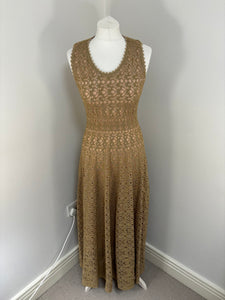 Alaia golden maxi dress - 10 UK