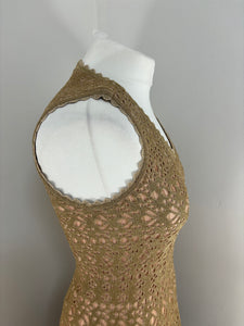 Alaia golden maxi dress - 10 UK