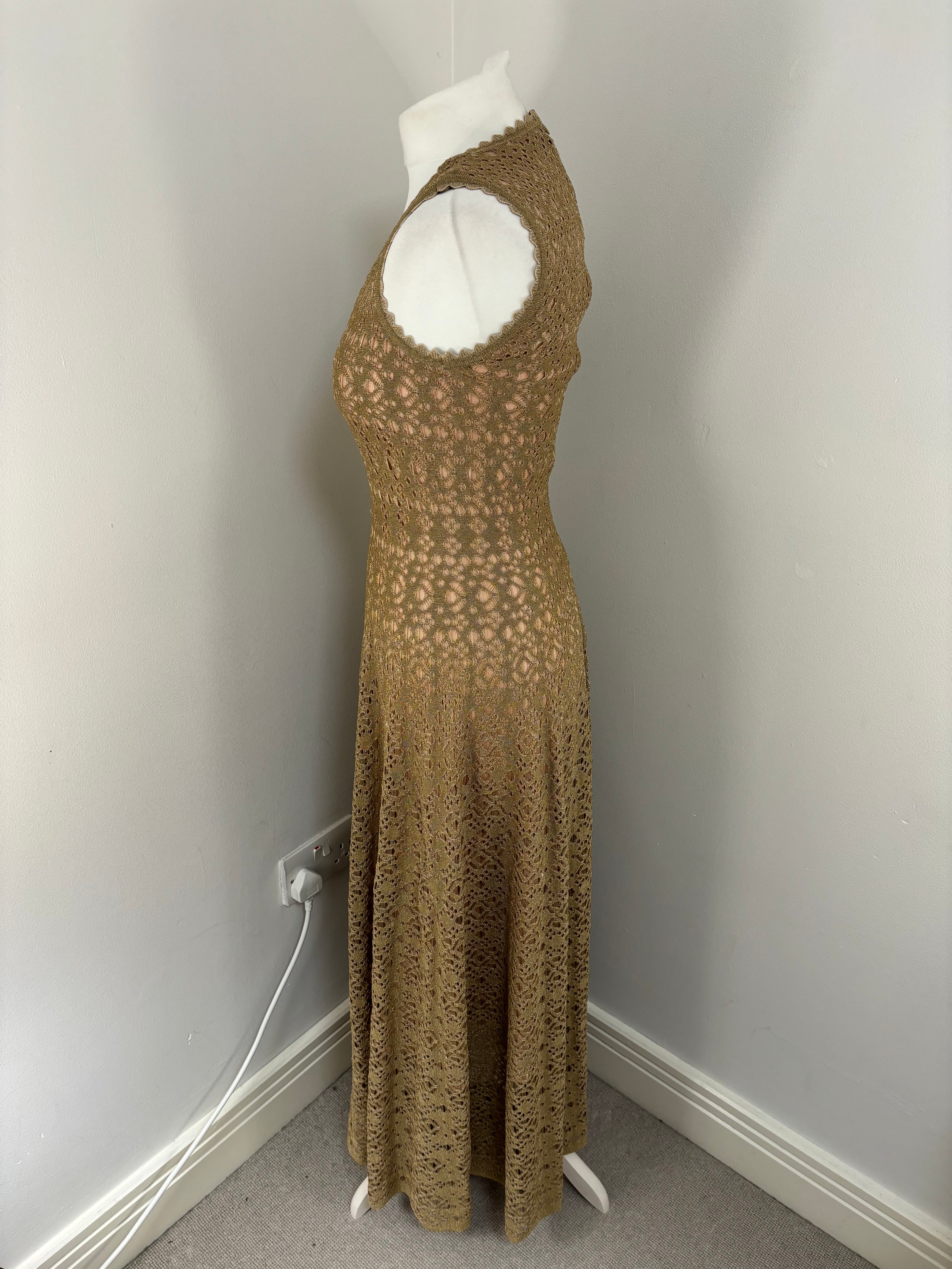 Alaia golden maxi dress - 10 UK