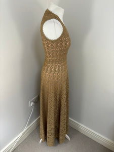 Alaia golden maxi dress - 10 UK