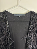 Load image into Gallery viewer, Elie Saab black feather and sequin jacket - S / M
