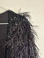 Load image into Gallery viewer, Elie Saab black feather and sequin jacket - S / M
