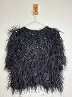 Load image into Gallery viewer, Elie Saab black feather and sequin jacket - S / M
