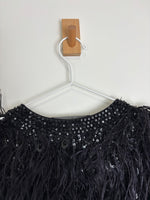 Load image into Gallery viewer, Elie Saab black feather and sequin jacket - S / M
