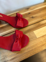 Load image into Gallery viewer, Chanel red bow sandals - 5 UK
