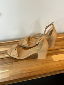 Chanel beige block heels sandals - 5 UK