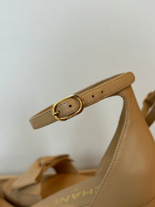 Chanel beige block heels sandals - 5 UK