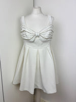 Load image into Gallery viewer, Self Portrait white mini dress - 14 UK
