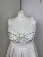 Load image into Gallery viewer, Self Portrait white mini dress - 14 UK
