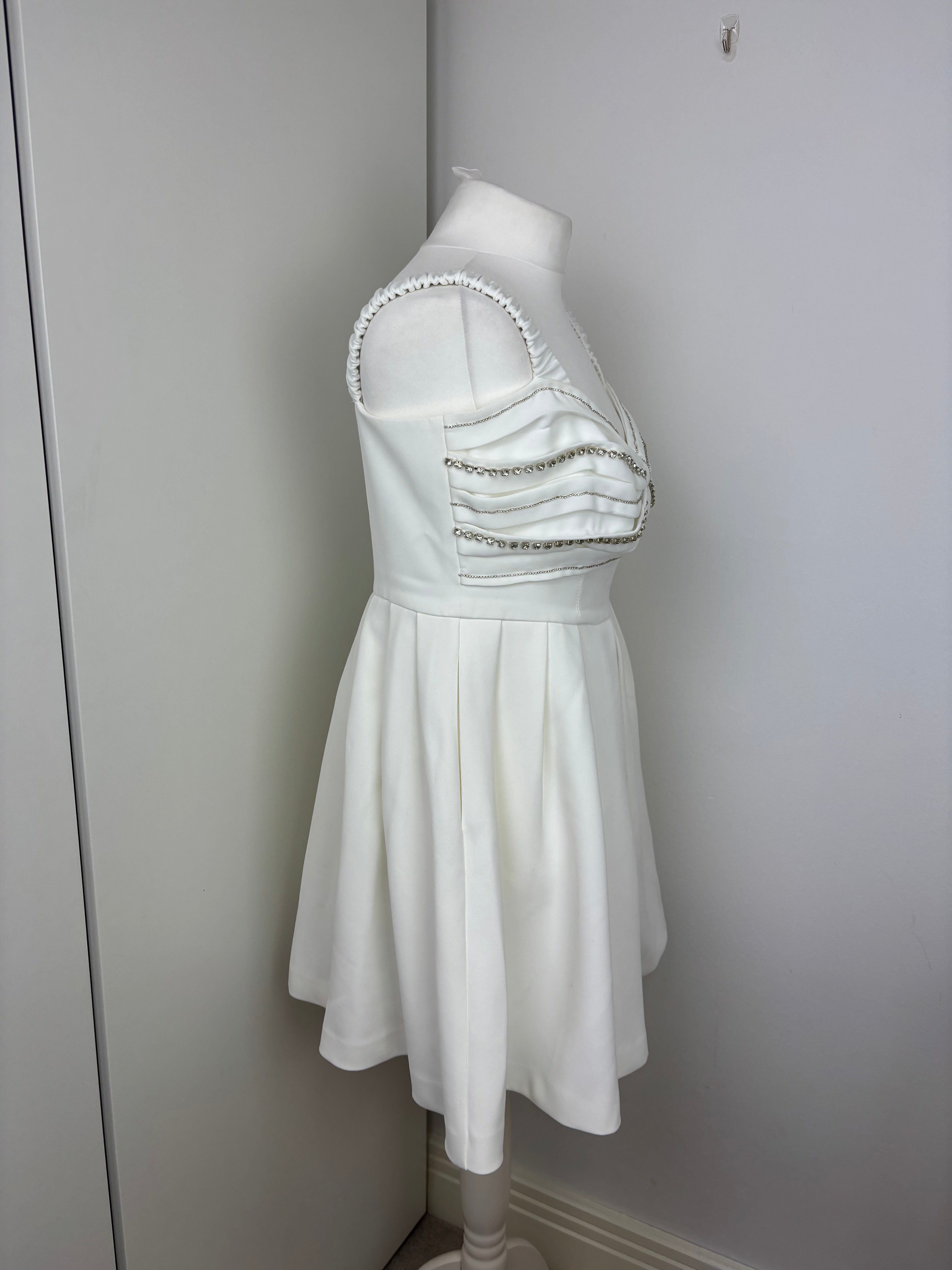 Self Portrait white mini dress - 14 UK