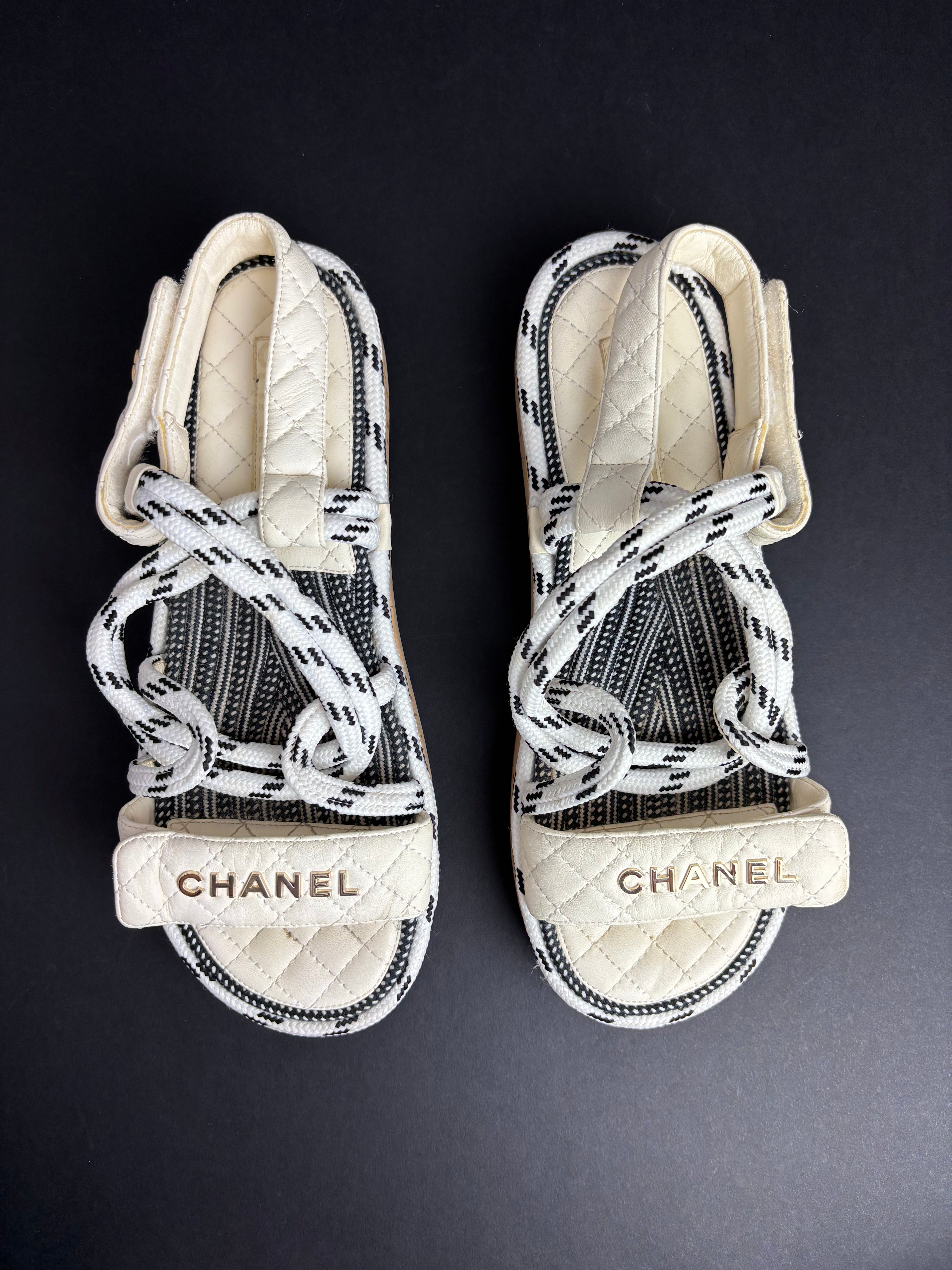 Chanel rope white sandals - 6 UK